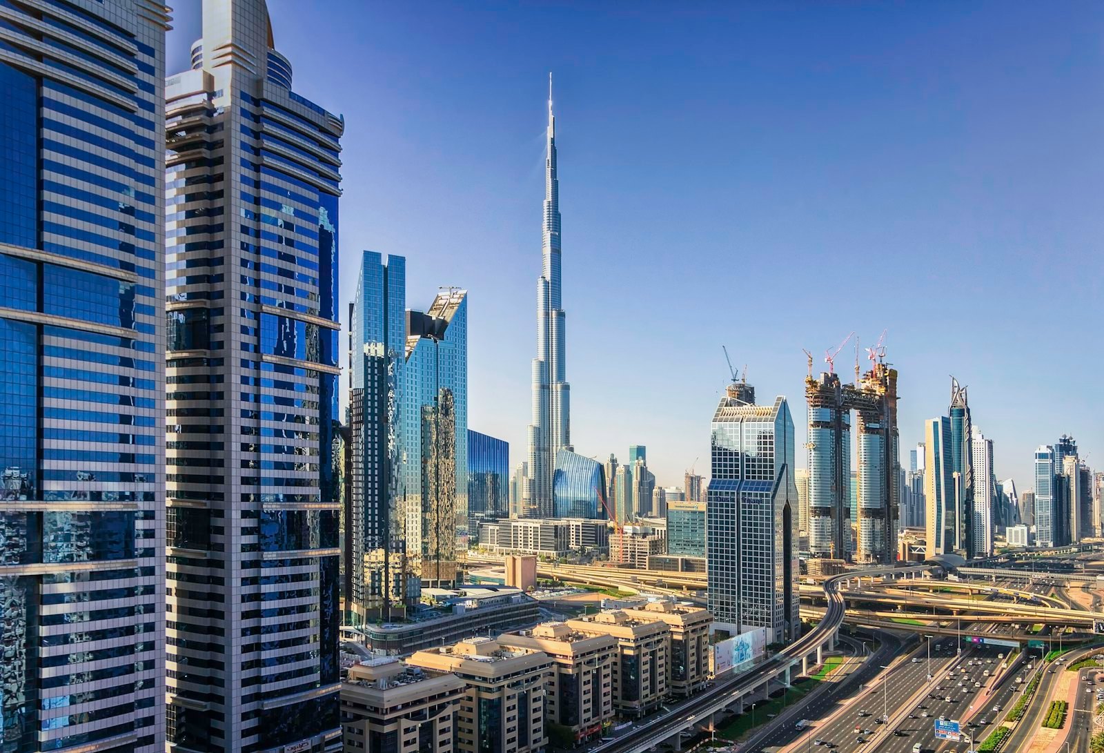 Downtown Dubai skyline with the Burj Khalifa